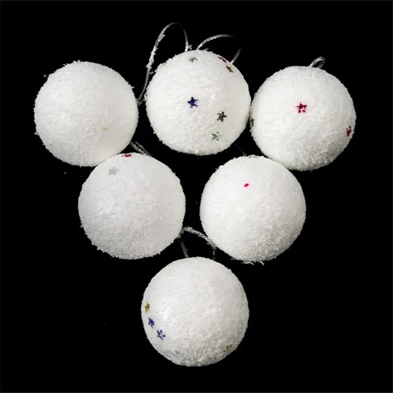 6 шт. диаметр 4 см Белый Рождественский Снежный шар для вечевечерние стандартные