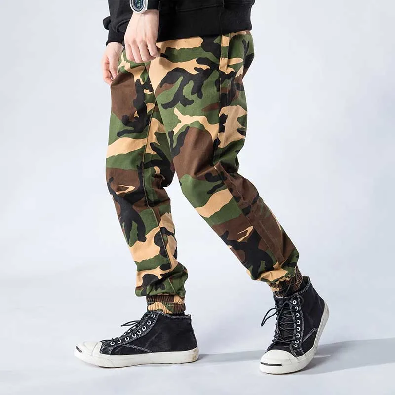 

Fashion Streetwear Harem Trousers Cotton Mens Joggers Pants Military Army Green Pants Hip Hop Harem Pants Male clothing