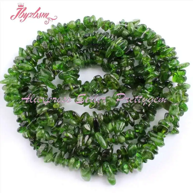 Бусины из натурального камня 3-5 мм свободная форма неправильной формы зеленый