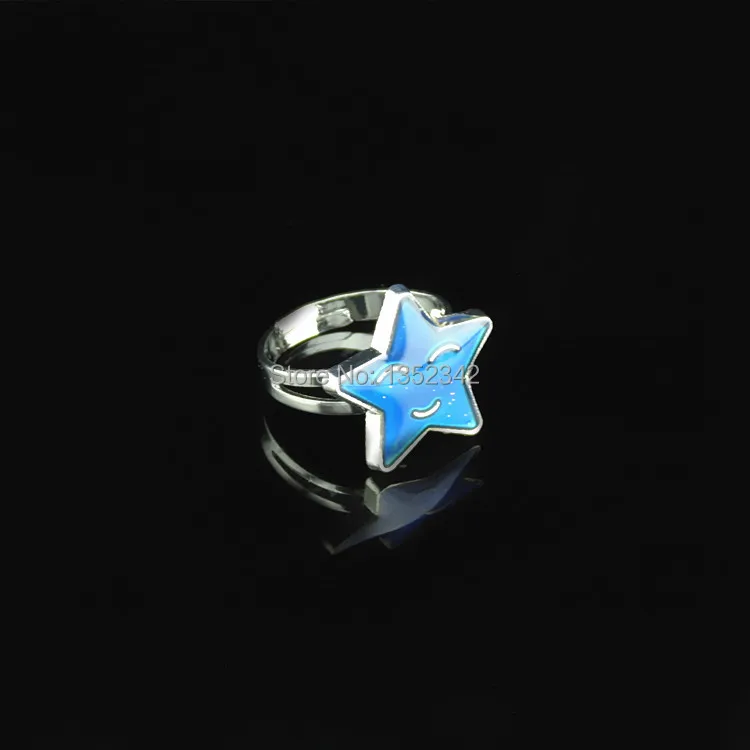 Модные ювелирные изделия кольцо со смайликом и звездой волшебное меняющее цвет