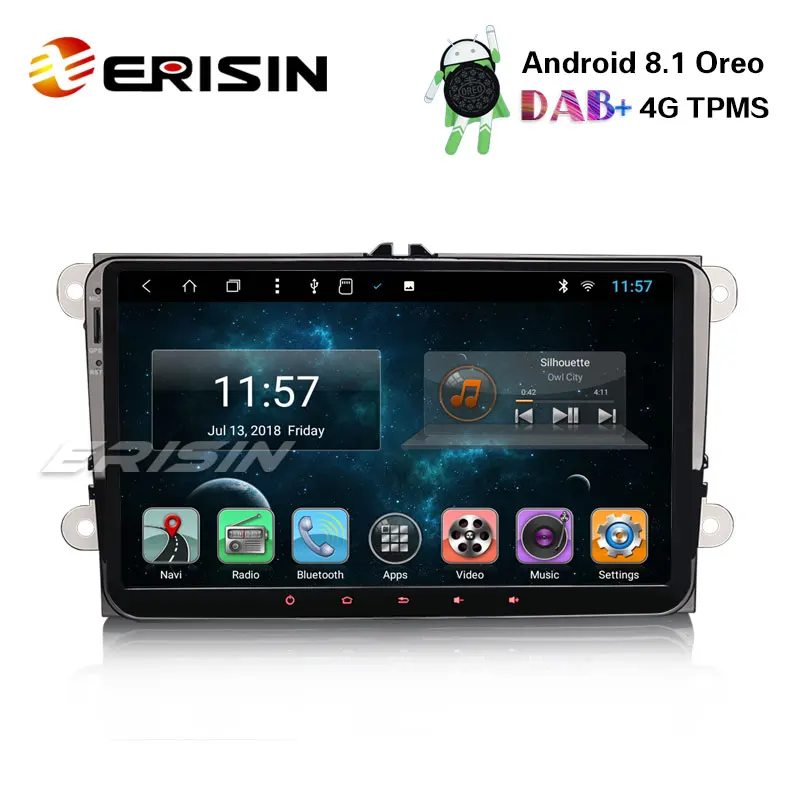 Erisin ES8290V 9 &quotAndroid 8 1 DAB + 4G TPMS DVR автомобиля радио gps навигации для VW ГОЛЬФ сиденья