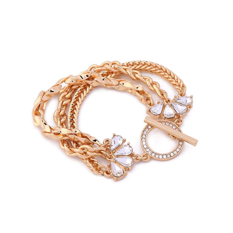 Евро американский модный оберточный браслет цепочка золотого цвета