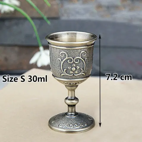 Small Flower Винтажная чашка для вина, чайные чашки, Кубок, домашний металлический художественный декор, украшения, оригинальные подарки, антикварный замок, карета, резная Роза - Цвет: Small Flower
