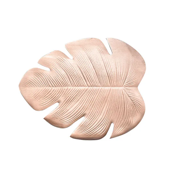 gold Creative PVC Placemat Simulation Plant Palm Leaf Table Mat Pink Gold Heat Insulation Waterproof Pad Home Christmas Decoration - Цвет: gold