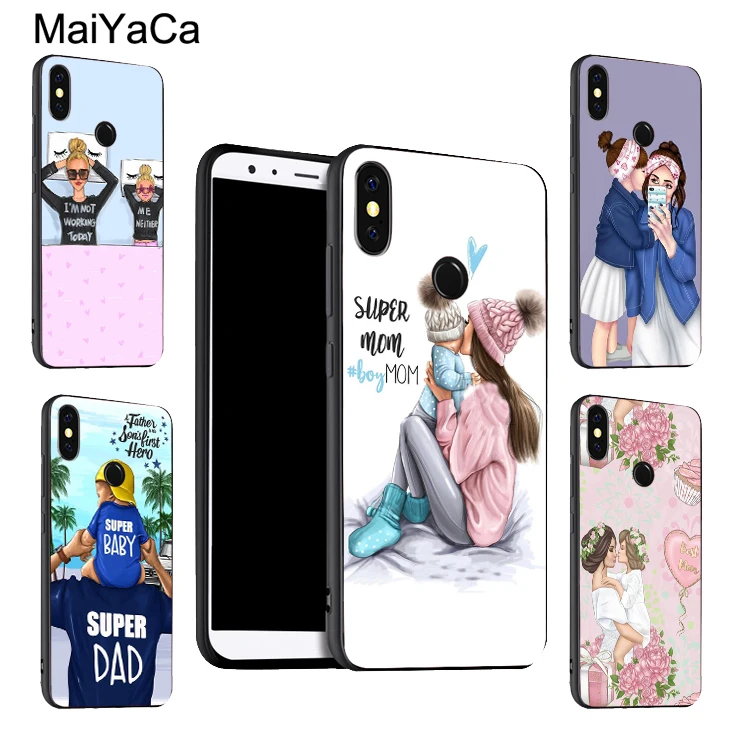Чехол MaiYaCa с коричневыми волосами для мамы и девочки чехол Red mi Note 9 8 Pro 7 8T 9S 9A 9C Mi 9T 10