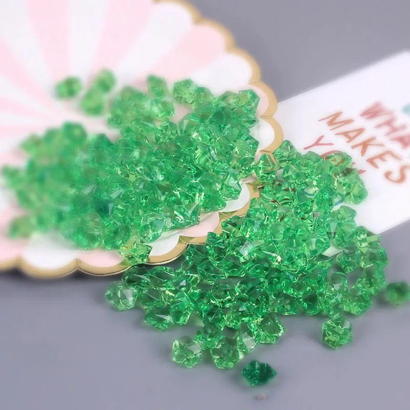 green Стразы, акриловый кристалл, драгоценный камень, неправильный акриловый кристаллический камень, пластиковый лед, фотография, украшение для аквариума, голый камень - Цвет: green