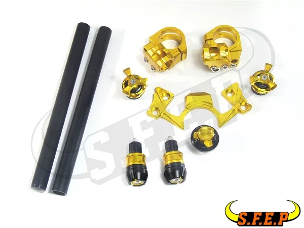 Gold Мотоцикл с ЧПУ Алюминиевый зажим на ручке для Kawasaki Ninja 250 Ninja 300 2013 - Цвет: Gold