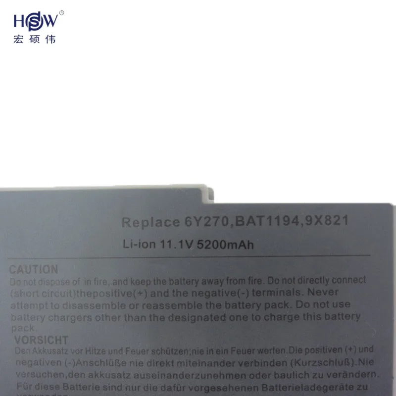 HSW Новый аккумулятор для ноутбука Dell 510 600m D500 D505 D510 D520 D610 D600 D530 6Y270 U1544 310 5195 C1295 4P894