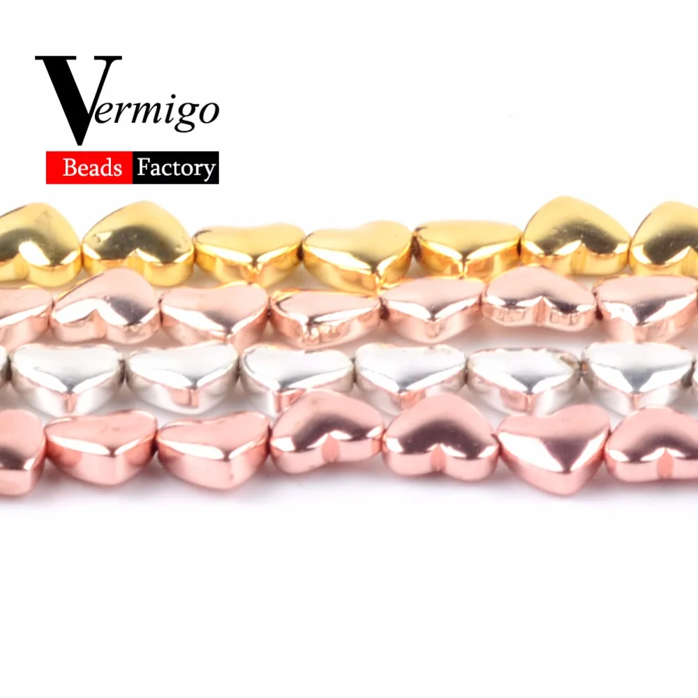 Натуральные минералы розовое Золотое любовное сердце гематитовый камень