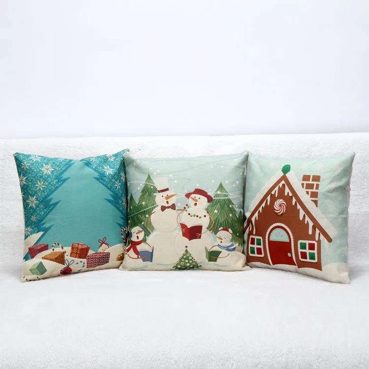 Рождество домашнее декоративное белье смешанный хлопок Подушка Чехол 3 вида