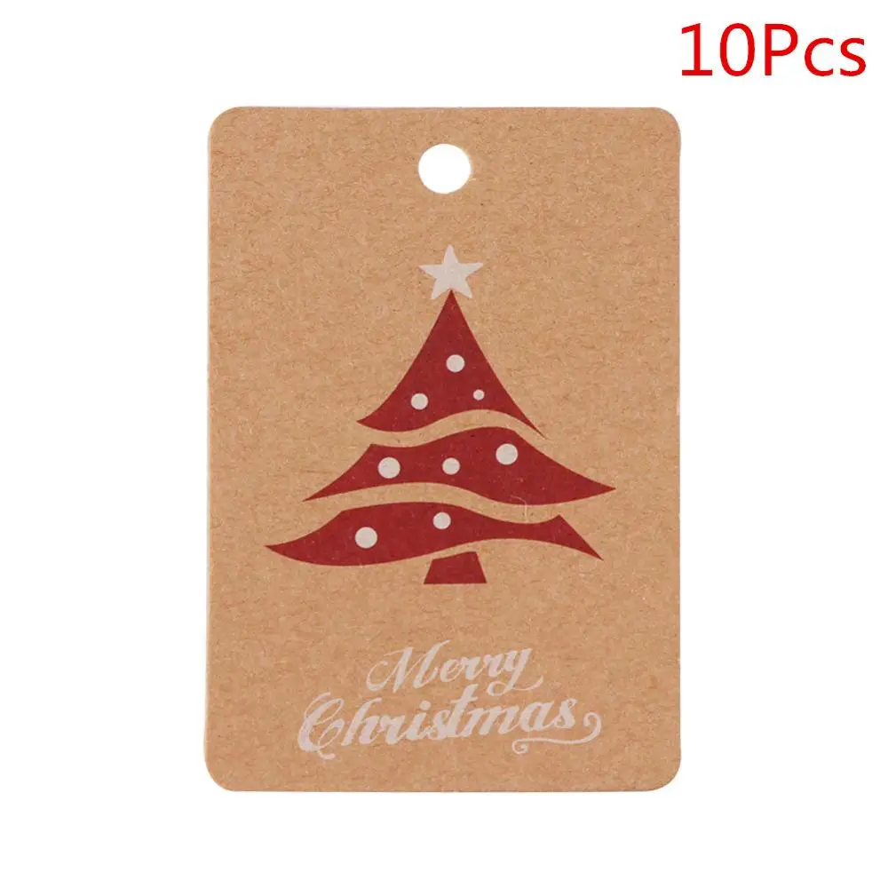 10Pcs Tree Tag OurWarm 10 шт. Рождественские елочные украшения в виде Санта-Клауса, Новогодние товары, Подарочные бирки, подвесные украшения на елку, navidad - Цвет: 10Pcs Tree Tag