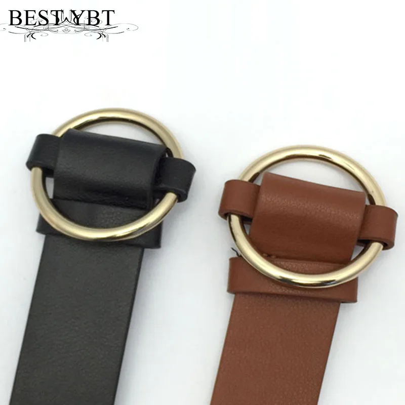 

Best YBt Women's Imitation leather jeans wild belt Alloy Date Round buckle Retro decoration women's casual Belt