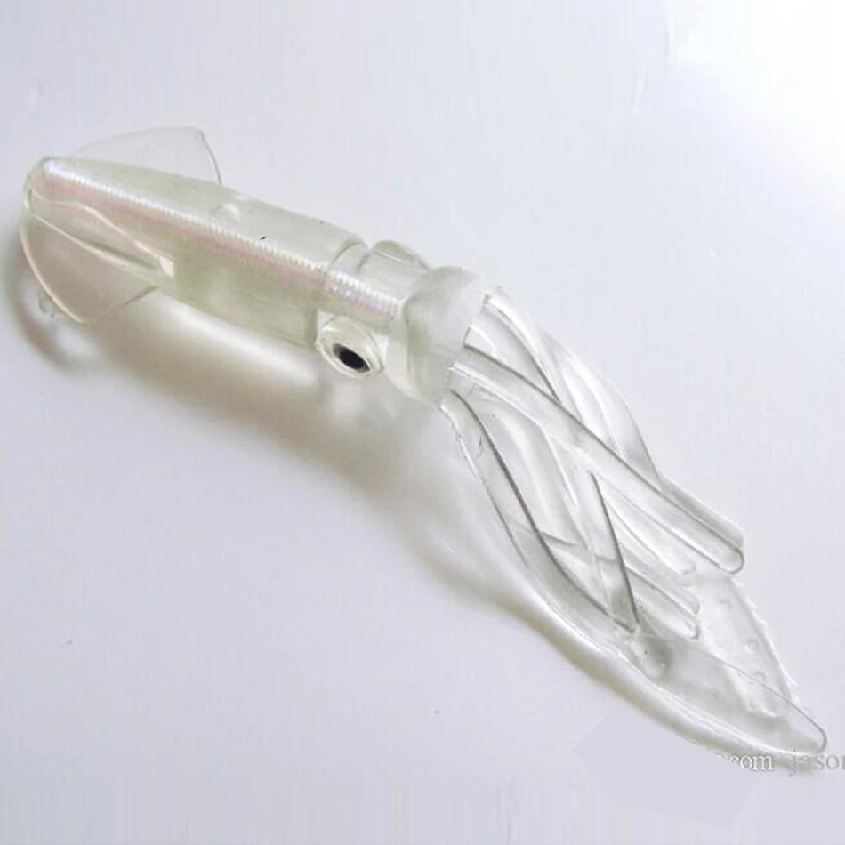 

wholesale 50pcs/pack 10cm/8g soft squid shape faked lure luminous squid sepia cuttlefish night glowing soft sea fishlure bait