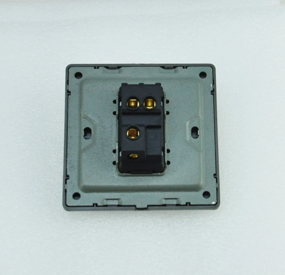 Роскошный настенный выключатель Панель света 1 Gang 2 Way Кнопка клавишный 16A 110 ~ 250 В