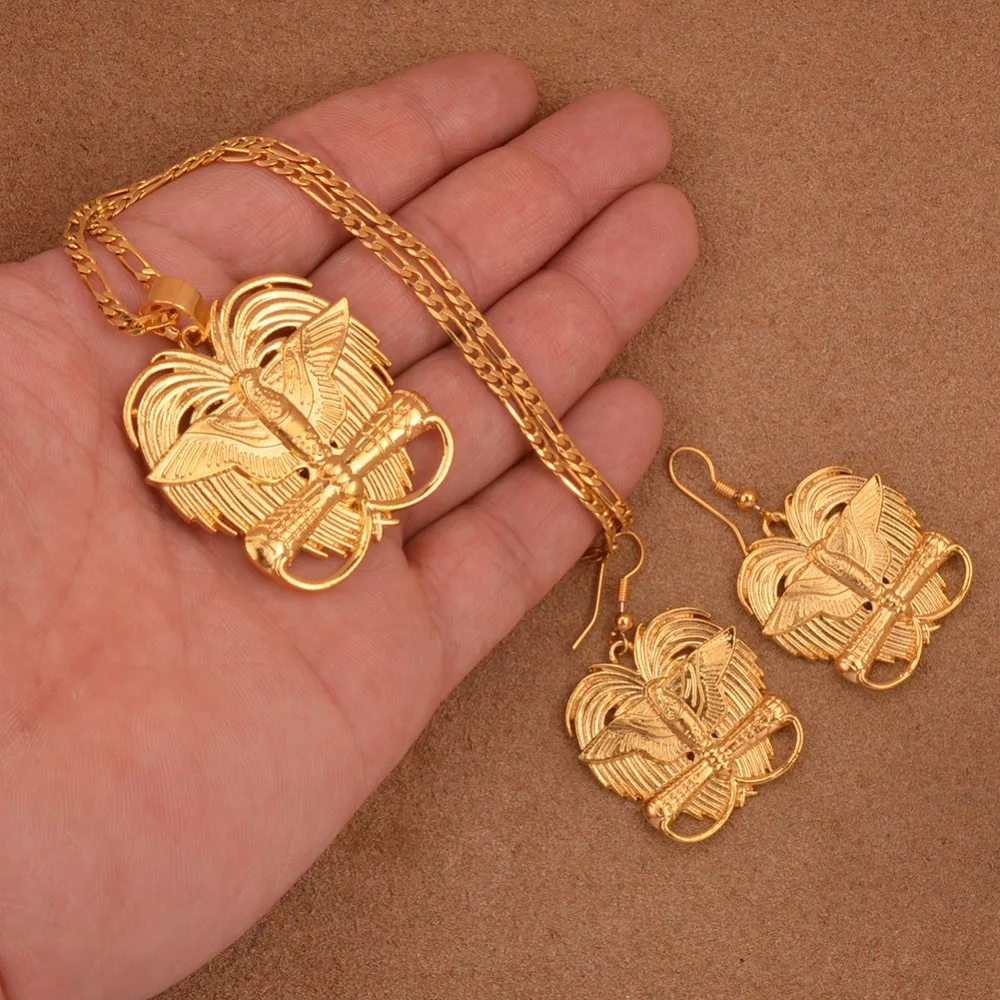 Anniyo цвета золота райская птица кулон ожерелья для женщин Папуа Новой Гвинее Jewelry
