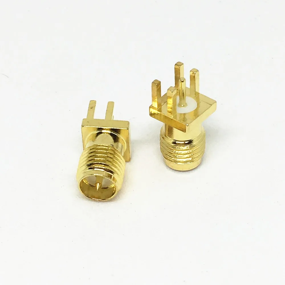 5 шт. золотой Латунный RP SMA Гнездовой разъем для припоя PCB зажим крепления на