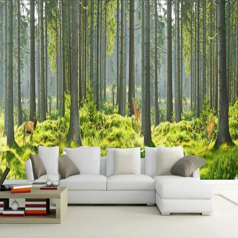 Индивидуальные Любой Размер 3D обои лес Ёлки Пейзаж Современная Настенная