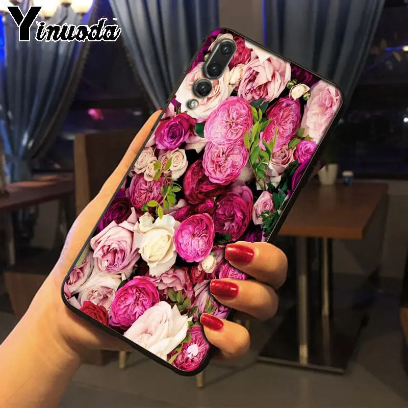 Yinuoda цветочный пион Розовый свежий пионы чехол для телефона Huawei honor 8x 7a P20Lite P10 Plus