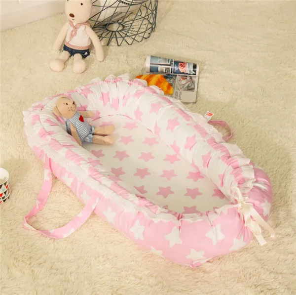 C2 Baby Nest Bed Baby Crib Washable Travel Bed Crib for Newborn Infant Cotton Cot Bumper Cradle Dropshipping - Цвет: C2