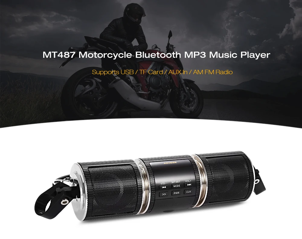 MT487 12V черный белый мотоцикл MP3 музыкальный плеер Bluetooth стерео динамик fm-радио с светодиодный дисплей Водонепроницаемый