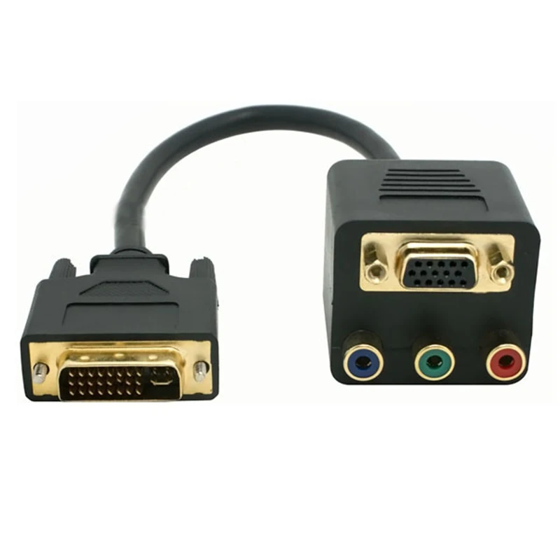 Многофункциональный DVI I к VGA 24 + 5 папа RCA RGB AV Соединительный женский сплиттер