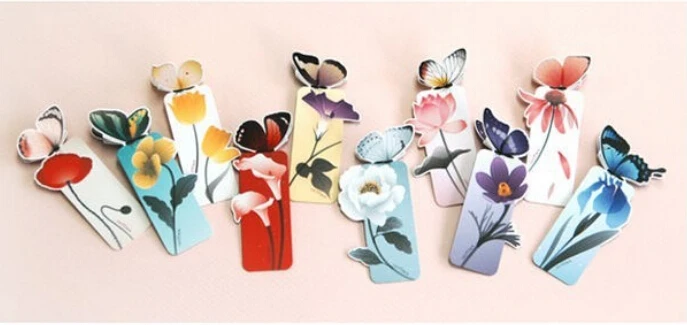 5 шт./лот новые бумажные закладки с бабочками для книжные маркеры школы милый