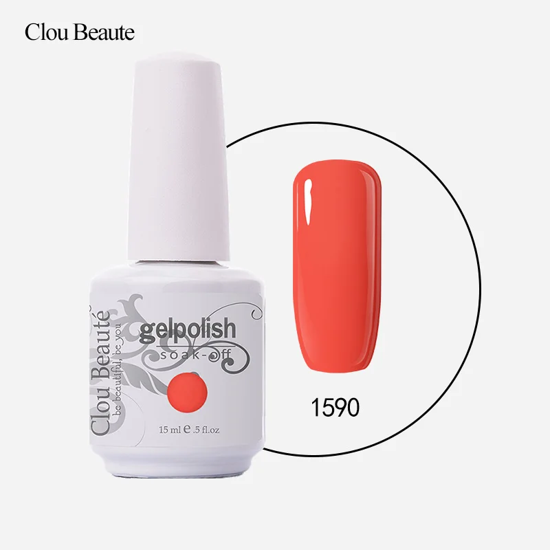 Clou Beaute 15 мл Гель-лак для ногтей замачиваемый УФ светодиодный маникюрный лак долговечные Лаки vernis Полупостоянный Гель-лак для ногтей - Цвет: 1590