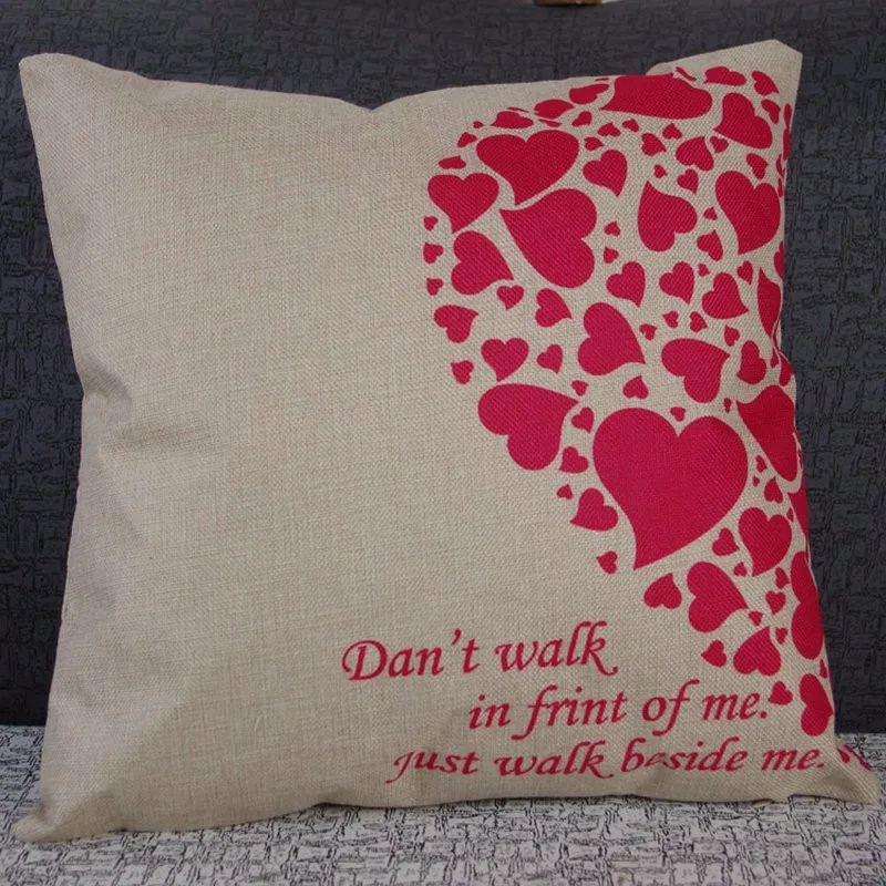 Влюбленные пары наволочки без наполнения льняные Чехлы для подушек подарок