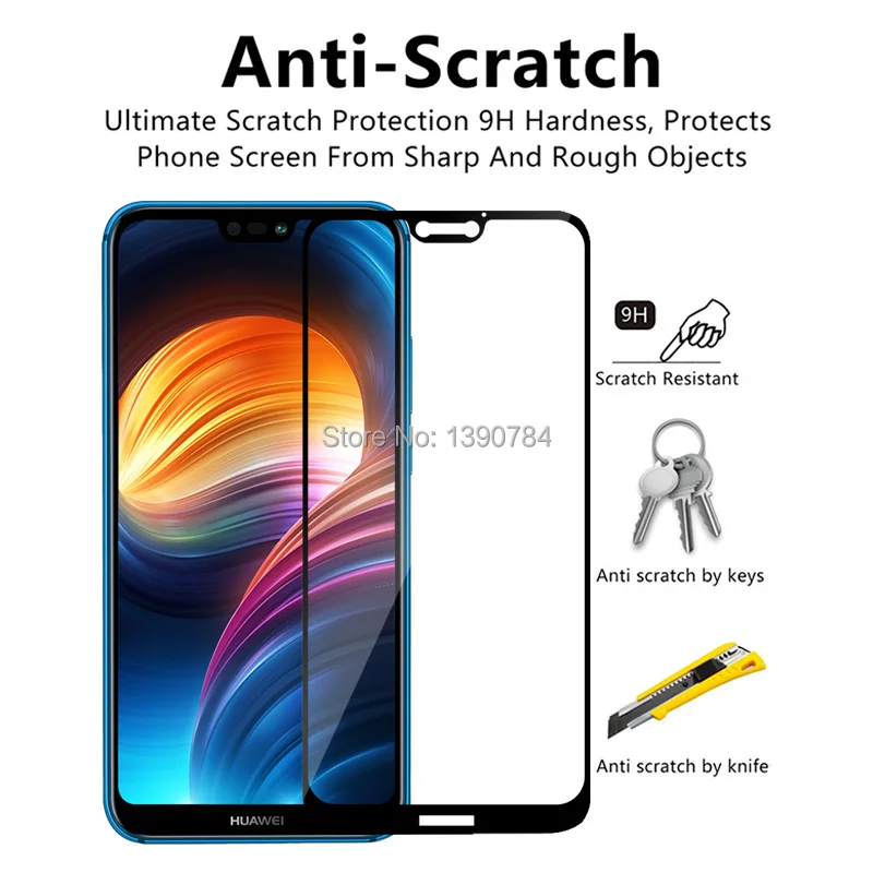 2 шт 2.5D полное покрытие закаленное стекло протектор экрана для huawei Nova 3E телефон