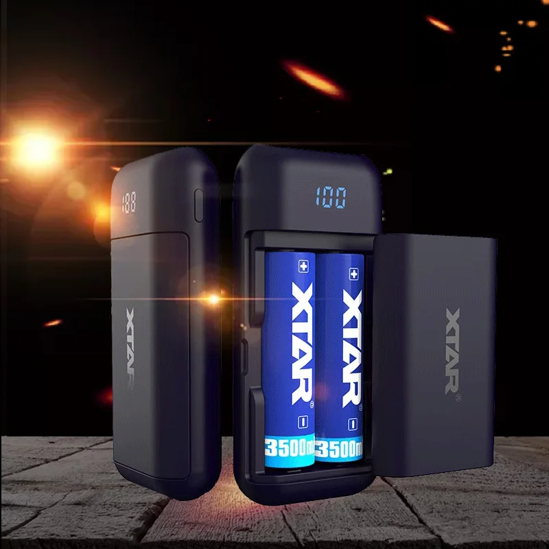 XTAR PB2 светодиодный USB применяется к 3 6 В/3 7 В Незащищенный литий ионная/IMR/INR/ICR 18650