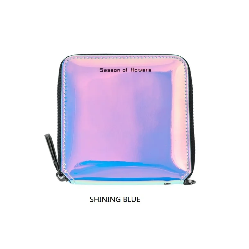 Shining blue-S UOSC кошельки, геометрические светящиеся клатчи на молнии, сумочка для телефона, вместительная сумочка для монет, держатели с ремешками, сумки для женщин - Цвет: Shining blue-S