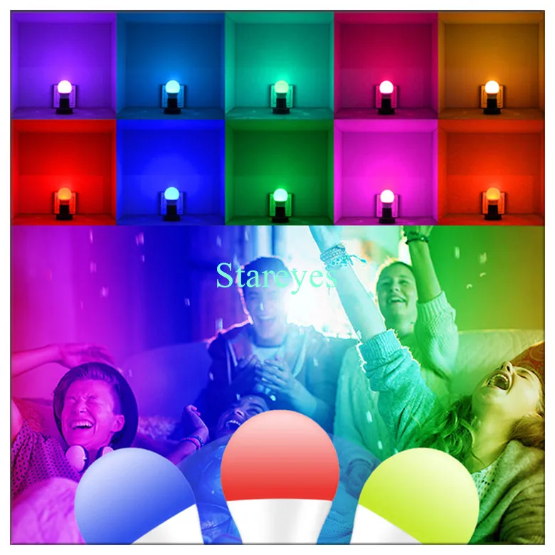 1 шт. E27 светодиодный 16 цветов RGBW меняющийся RGB+ Белый Волшебный светильник с регулируемой яркостью AC85-265V светодиодный шариковый светильник 3 Вт 5 Вт 10 Вт+ пульт дистанционного управления