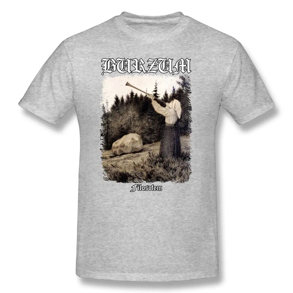 silver Burzum T Shirt-Filosofem Cover ver2, футболка с принтом, мужские повседневные футболки размера плюс, милая хлопковая футболка с короткими рукавами - Цвет: silver