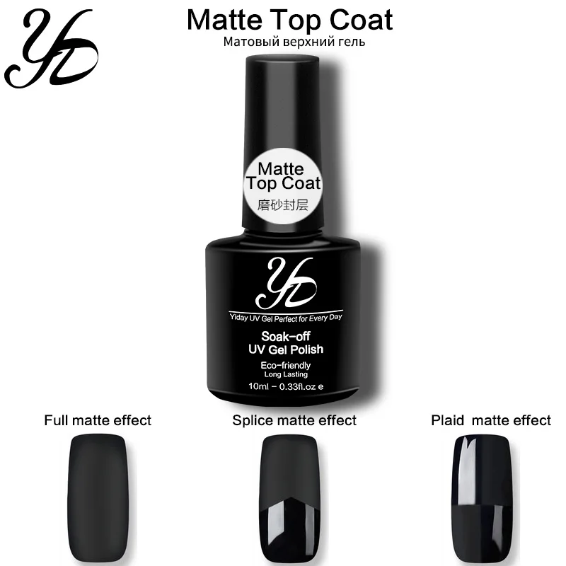 Matt Top Gel Yiday 1 шт. база праймера без вытирания верхнее гелевое покрытие матовый лак для ногтей жидкая отверждения ультрафиолетовая/Светодиодная лампа длительный срок 24 цветной клей для ногтей искусство - Цвет: Matt Top Gel