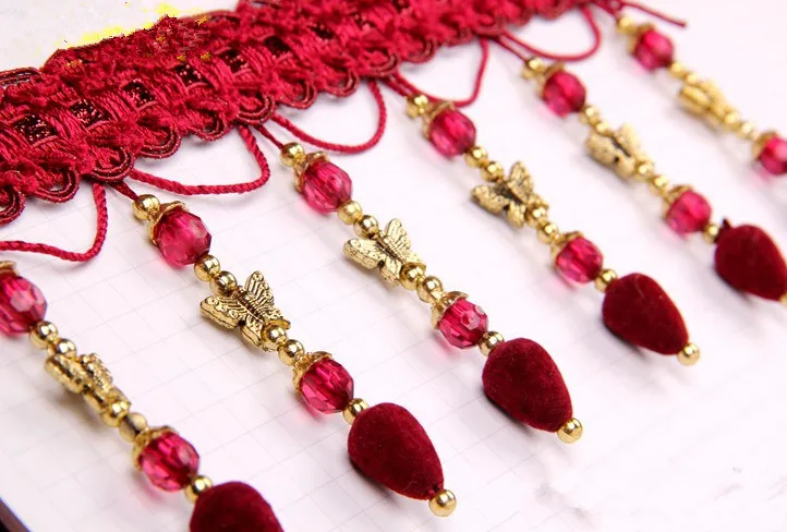 XWL 12 ярдов/партия Бабочка хрустальные бусины кружевные аксессуары для занавесок