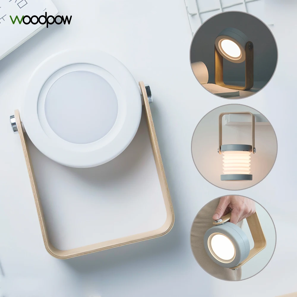 Минималистичная Светодиодная настольная лампа Woodpow Подвесная перезаряжаемая