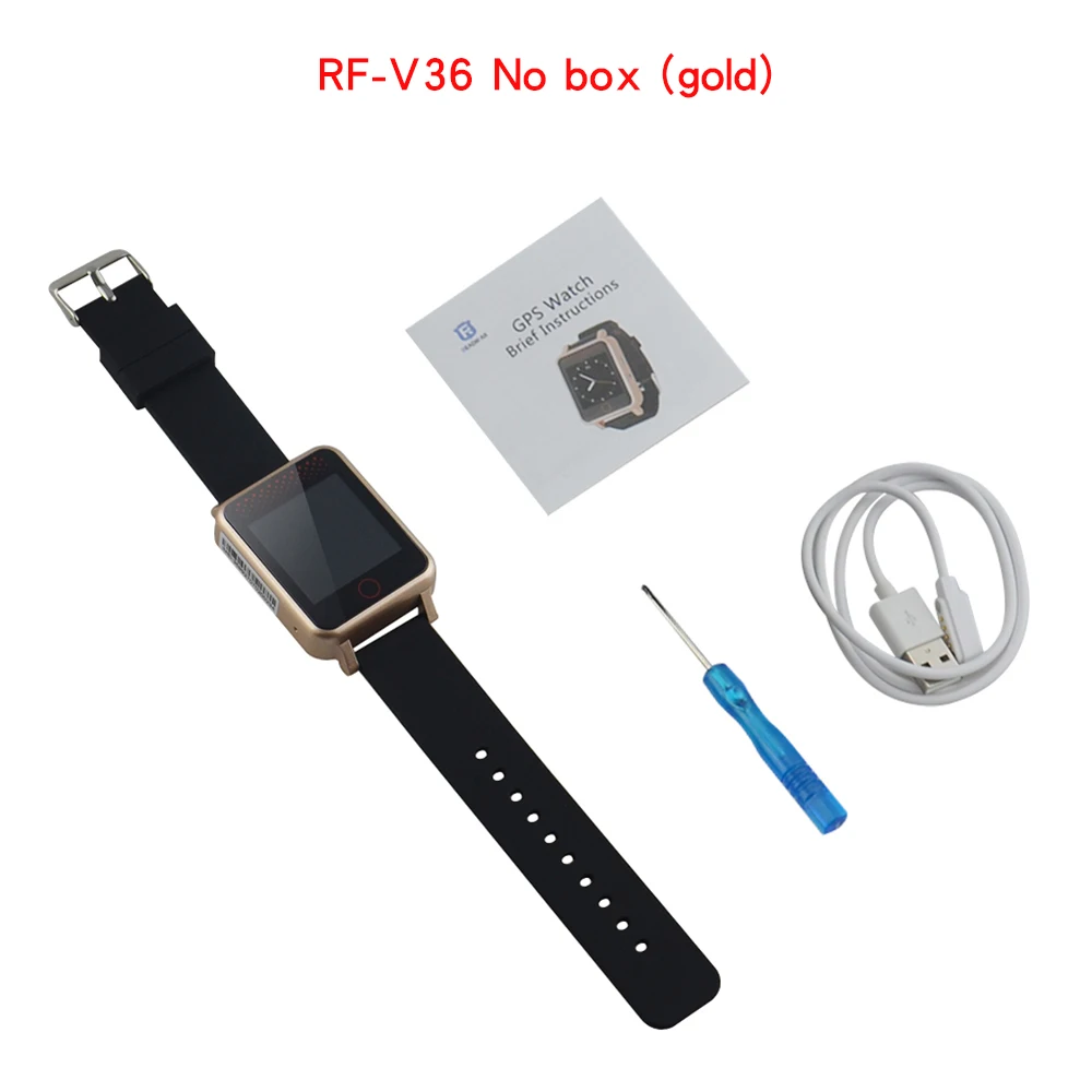 No box(gold) Простое управление RF-V36 часы с gps-трекером gps+ Wifi+ LBS отслеживание детей взрослых будильник SOS Вызов говорящие часы спортивные напоминания - Цвет: No box(gold)