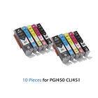 10 шт., картриджи для принтера canon PIXMA MG5440 MG5540 MG6440 IX6540 IX6840 Ip7240 MX924 PGI450