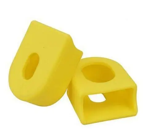 yellow 1 пара, велосипедный протектор для кривошипа, покрытие из силикагеля, для гонок, велосипедный Кривошип, защита для багажника, защитный чехол - Цвет: yellow