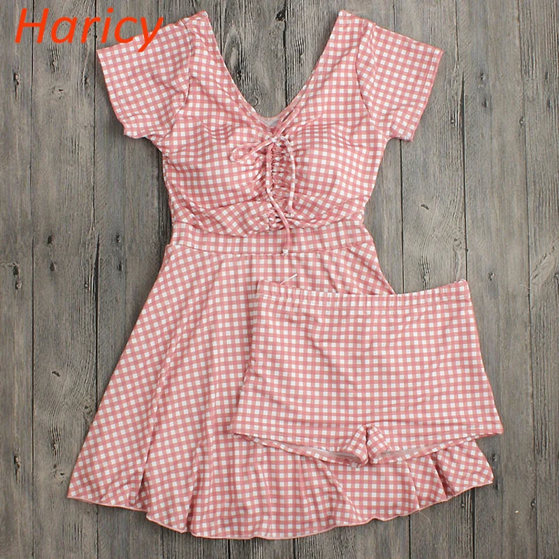 Летние Плавание носить сексуальное Для женщин 2018 красный плед печатных Одна