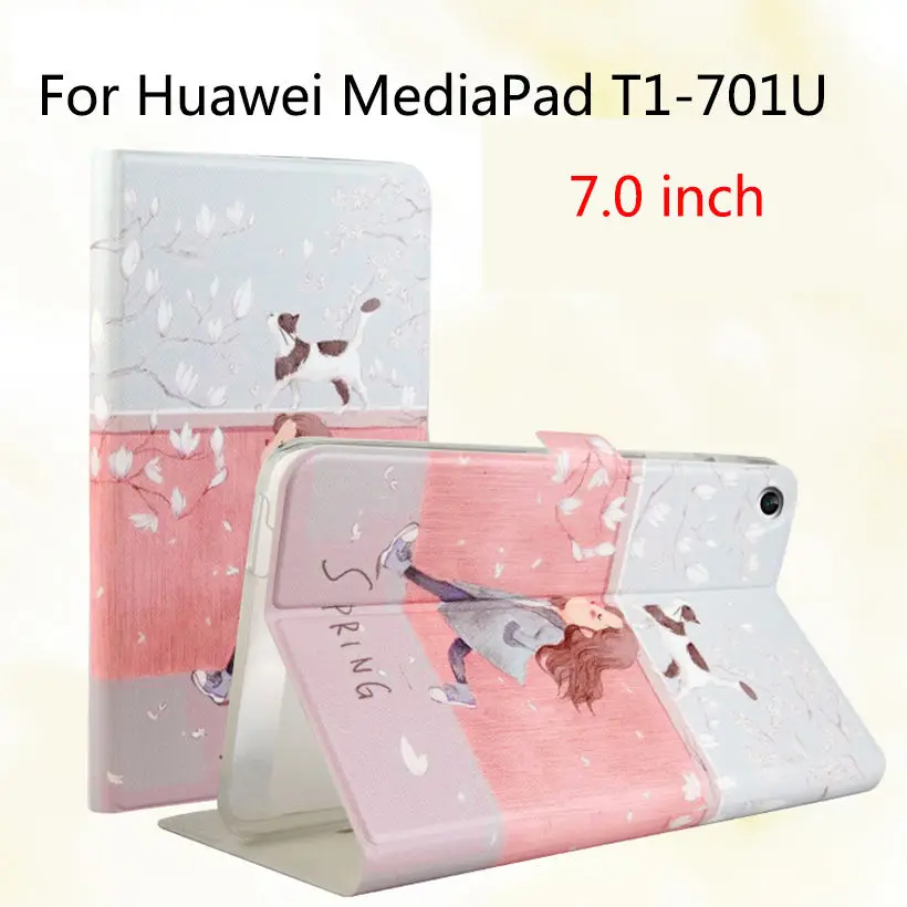 Модный силиконовый чехол для huawei T1 7 0 701u из искусственной кожи MediaPad подставка