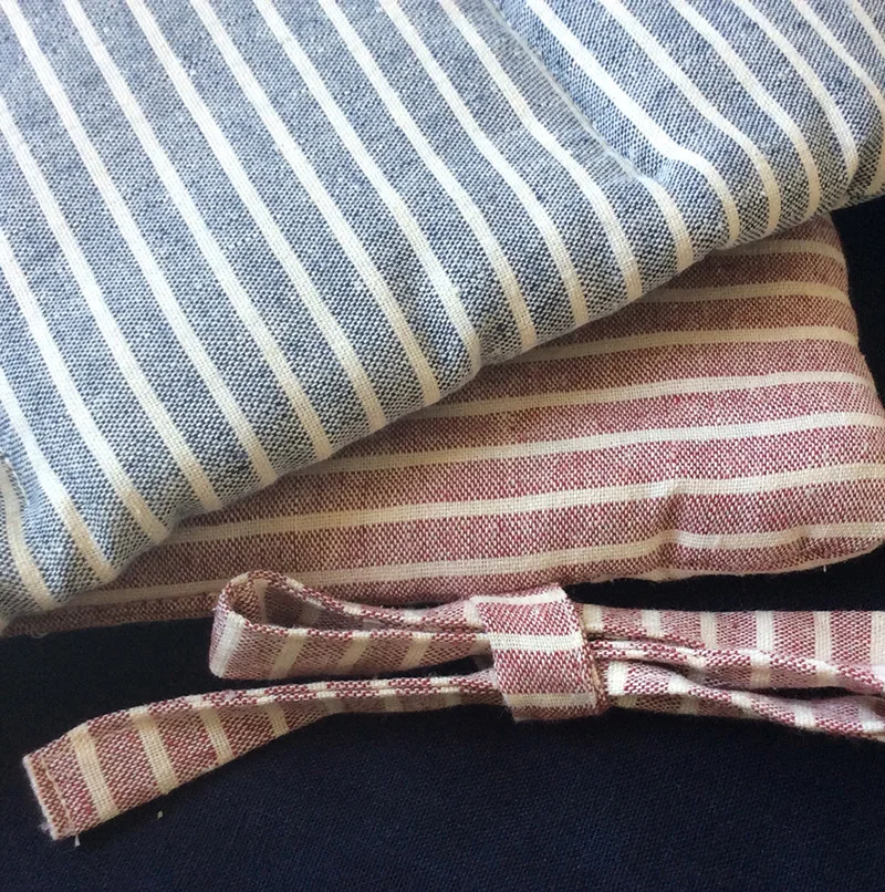 Лидер продаж полосатая подушка для обеденного стула из хлопка и льна Мягкая