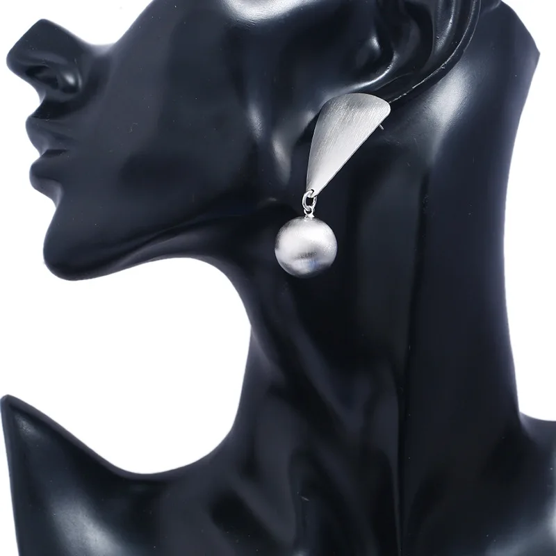 Горячая простой золото/серебро Цвет Бусины подвеска Матовый Висячие серьги для