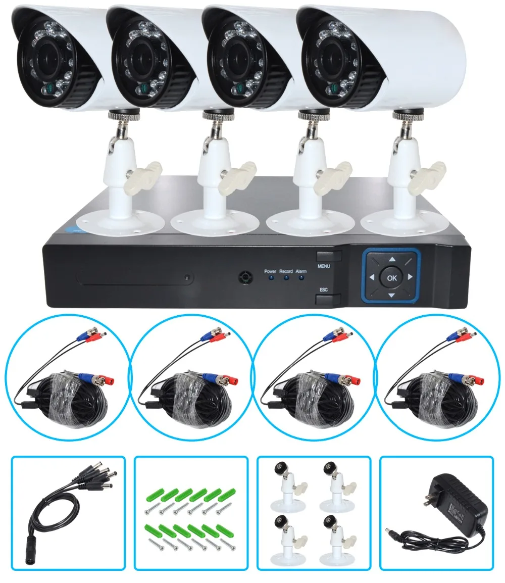 AHD 1080P Всепогодная CCTV камера комплект ИК цветная CMOS домашняя система безопасности
