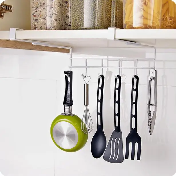 

Multifunctional Iron Cabinet Seamless Cooktops Storage Rack Kitchen Organizer Row Hooks