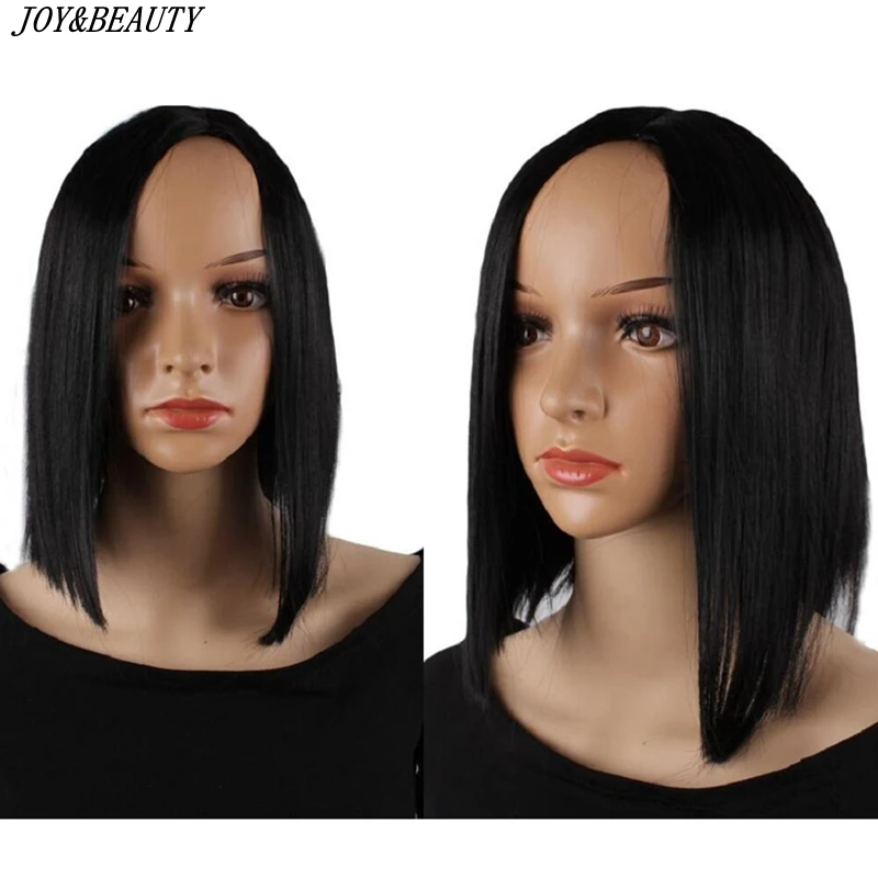 JOY & BEAUTY короткие прямые волосы парики черный цвет женский парик 14 дюймов Боб