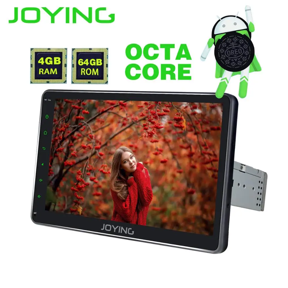 JOYING one din Android 8,1 автомобильный радиоприемник Восьмиядерный 1280*720 ips экран поддержка 4G Универсальный DSP gps быстрая загрузка Сплит экран головное устройство