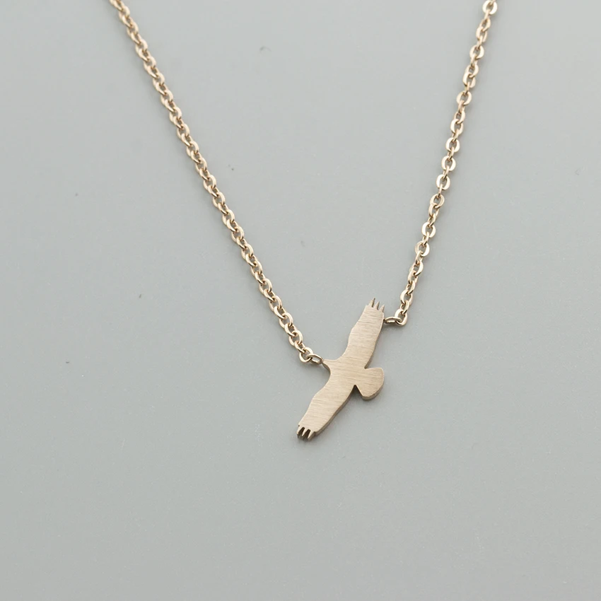 Простой цепочка в форме чайки женское колье из нержавеющей стали виде орла птица