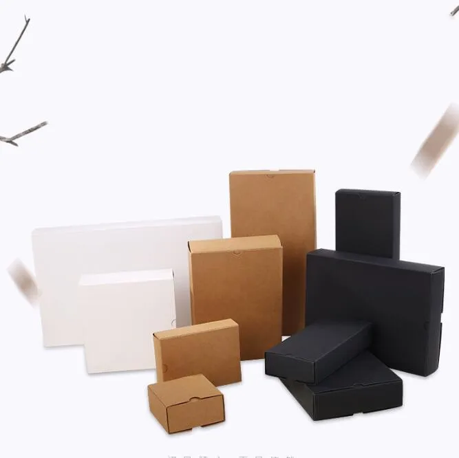 20pcs Drawer Design Paper Box Small Gift DIY White Packaging Boxes Large Black Cardboard Folding | Дом и сад