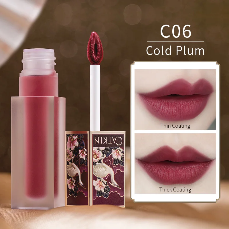 C06 Cold Plum CATKIN Eternal Love Vivid Melody блеск для губ 4,2 г матовый блеск для губ макияж увлажняющий питательный прозрачный блеск для губ - Цвет: C06 Cold Plum